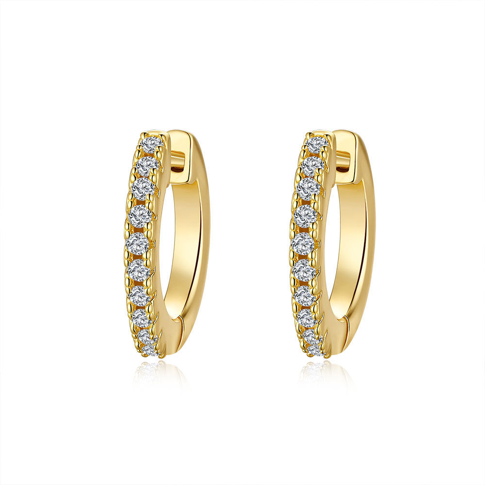 .925 Silver Moissanite Hoop Earrings