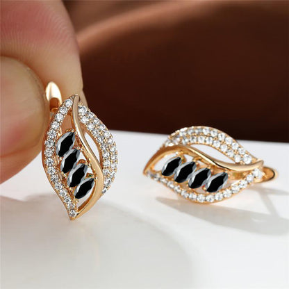 Ins Leaf-Shaped Stud Earrings