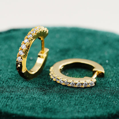 .925 Silver Moissanite Hoop Earrings