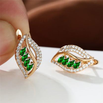 Ins Leaf-Shaped Stud Earrings