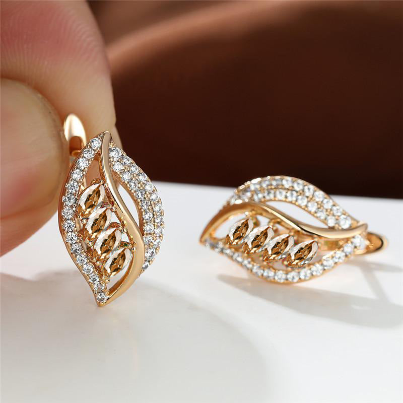 Ins Leaf-Shaped Stud Earrings