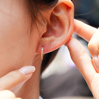 .925 Silver Moissanite Hoop Earrings