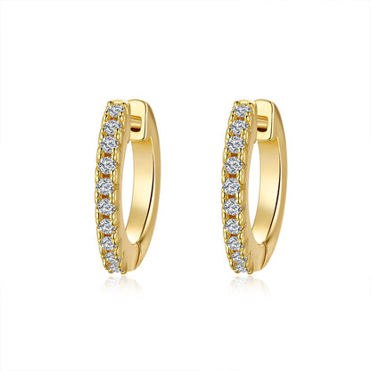 .925 Silver Moissanite Hoop Earrings