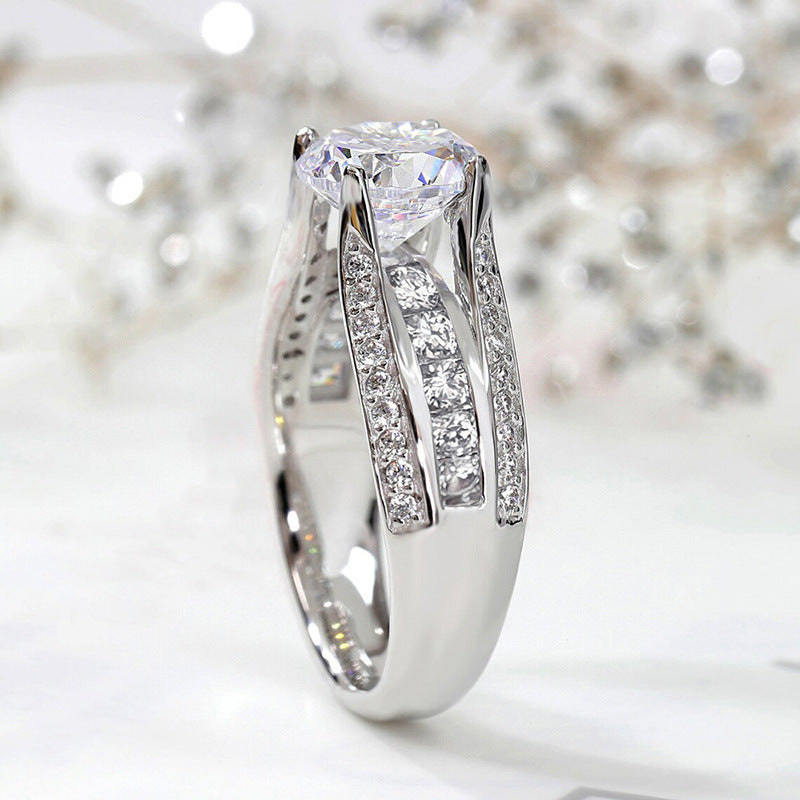 Zircon Inlaid Band Ring