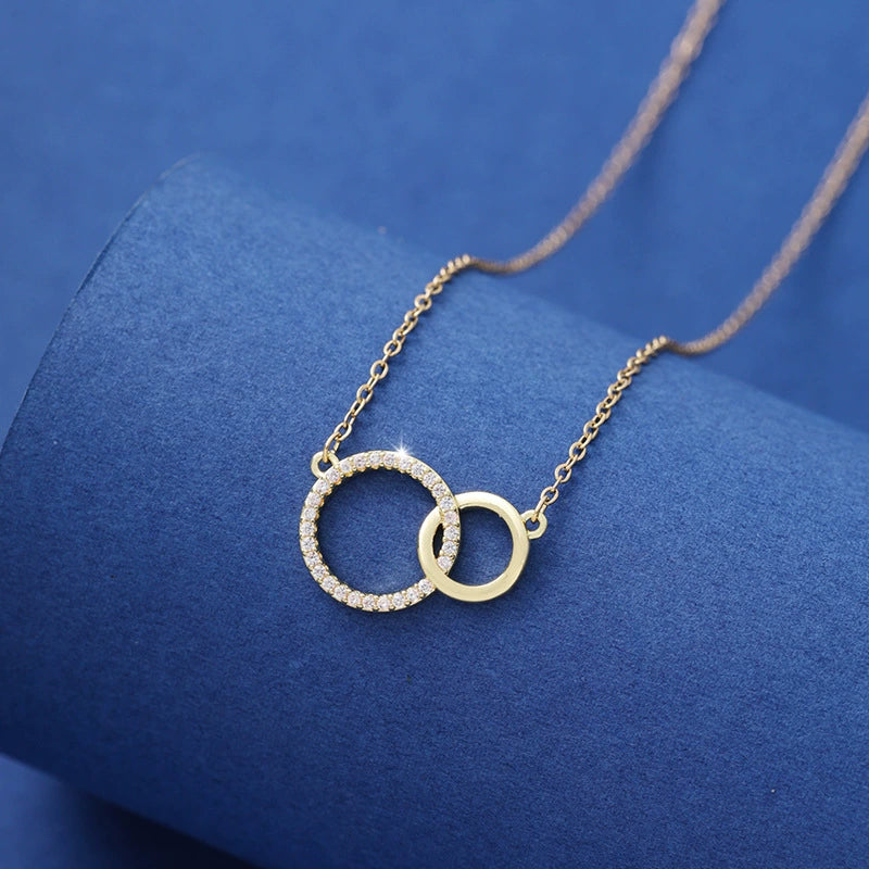 Asymmetrical Double Circle Necklace