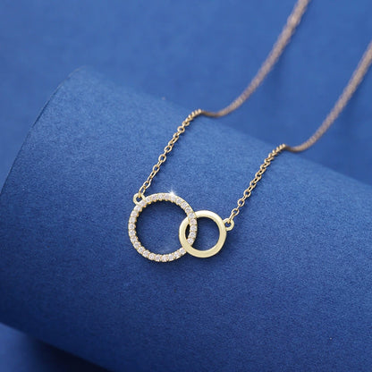 Asymmetrical Double Circle Necklace