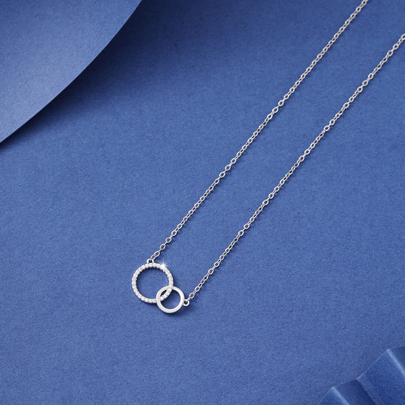 Asymmetrical Double Circle Necklace
