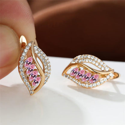 Ins Leaf-Shaped Stud Earrings
