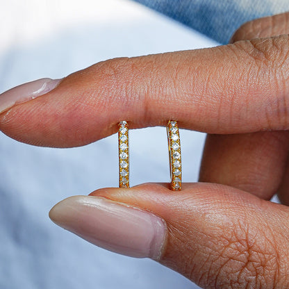 .925 Silver Moissanite Hoop Earrings