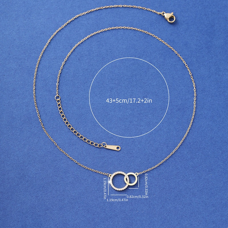 Asymmetrical Double Circle Necklace